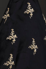 Gold Net Top With Black Silk Skirt With Gold Dupatta Adorned With Hand Embellishment