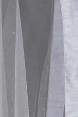 Grey Net Lehenga Skirt Top Dupatta