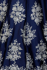 Royal Blue Colour Silk Lehenga Top With Silver Colour Stone/Swarovski Embroidery