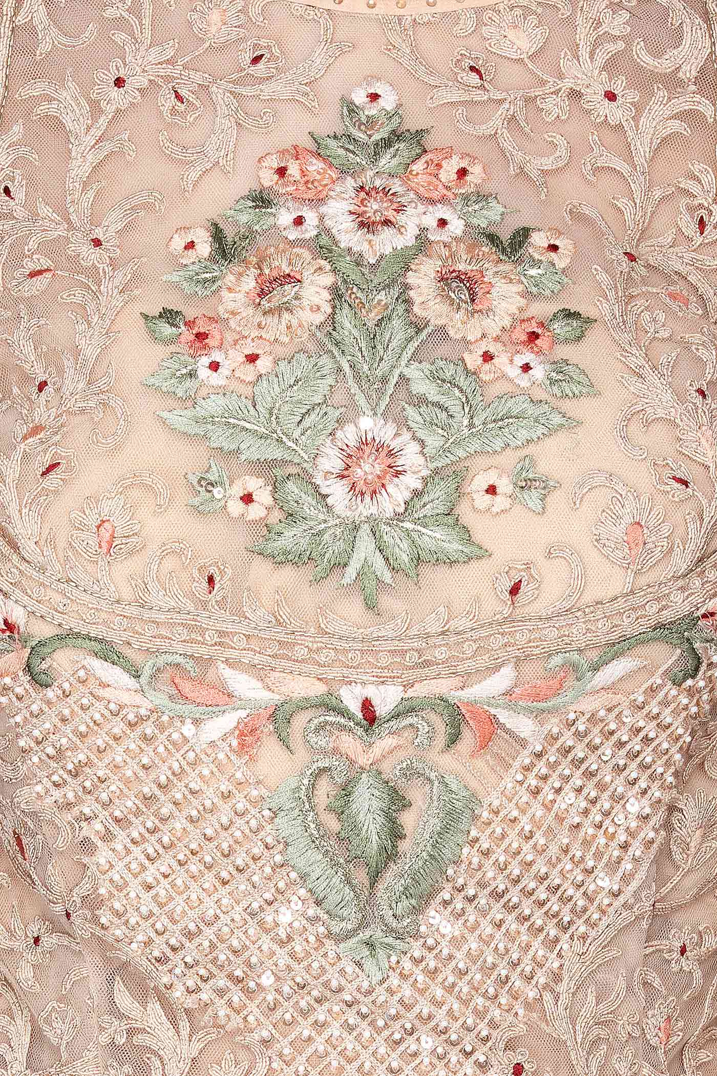 Peach Colour Kameez With Frill Sharara And Net Dupatta