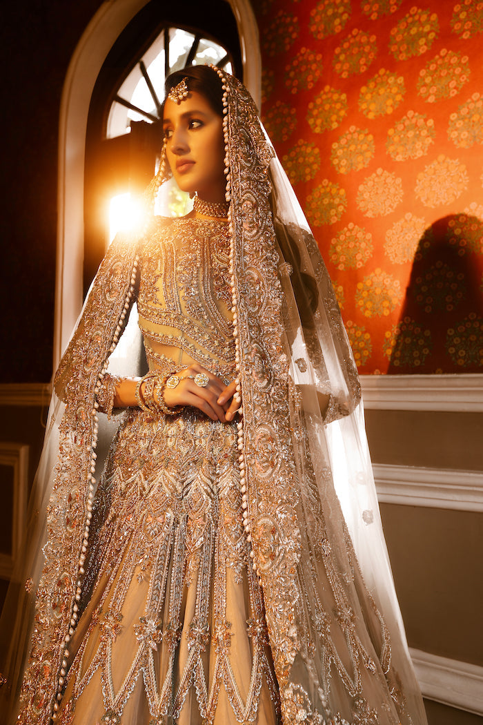 Golden Embroidered Bridal Gown