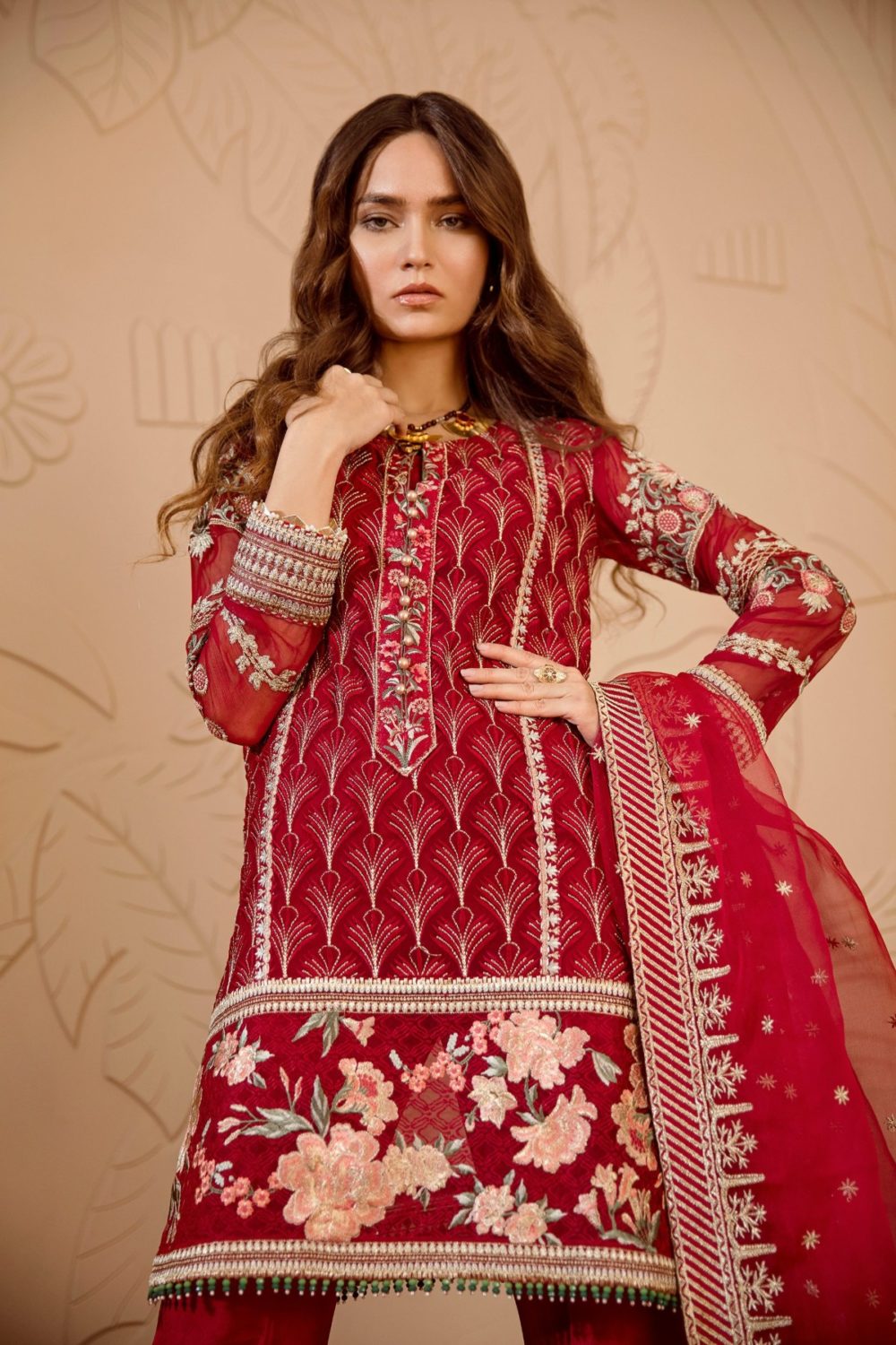 Chiffon Stitched Luxury Suit-1
