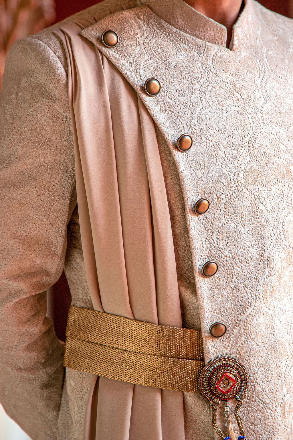 Asymetrical Silhoutte Sherwani with drape