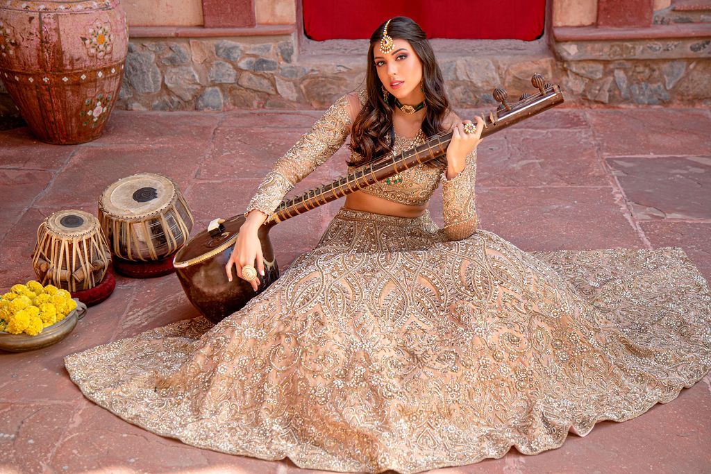 Bridal Lehnga with Heavy scarf