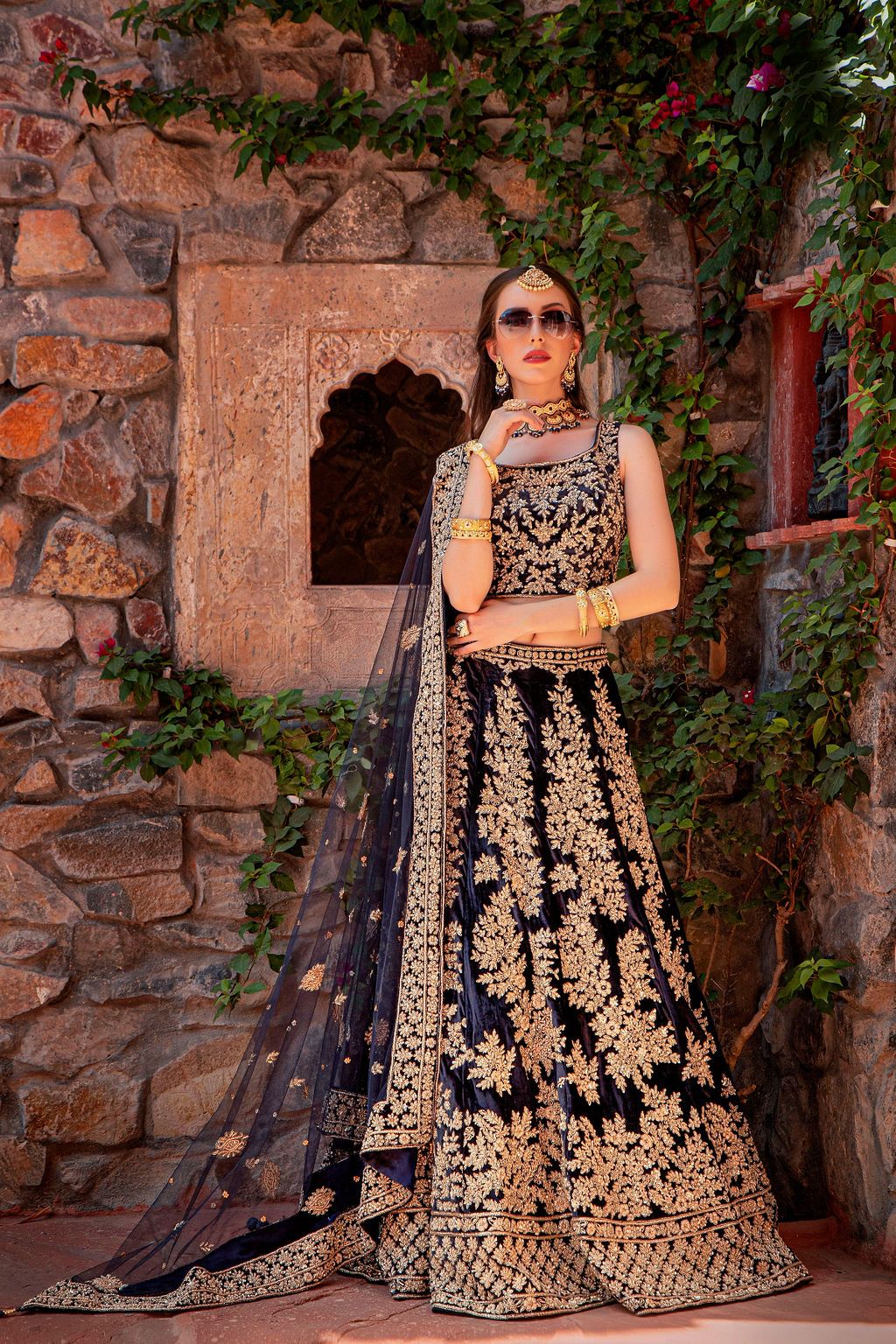 Navy Bridal Lehenga