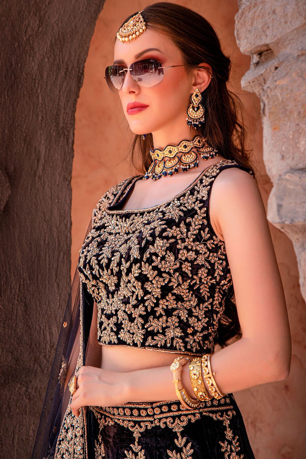 Navy Bridal Lehenga
