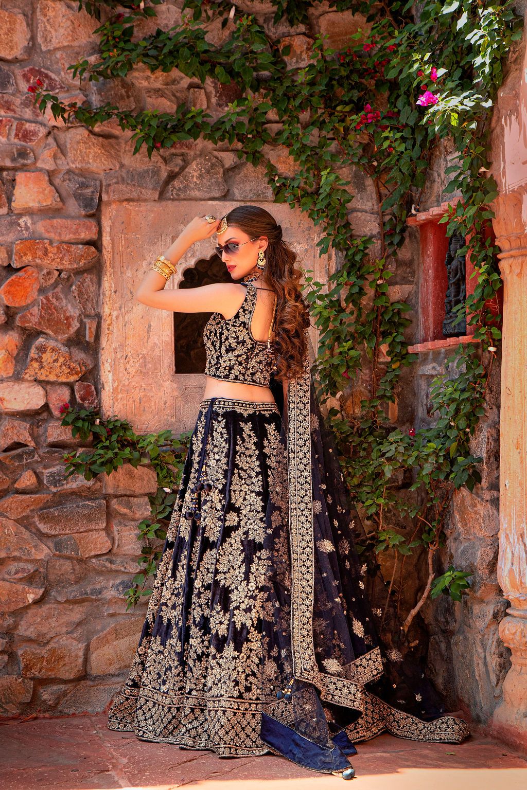 Navy Bridal Lehenga