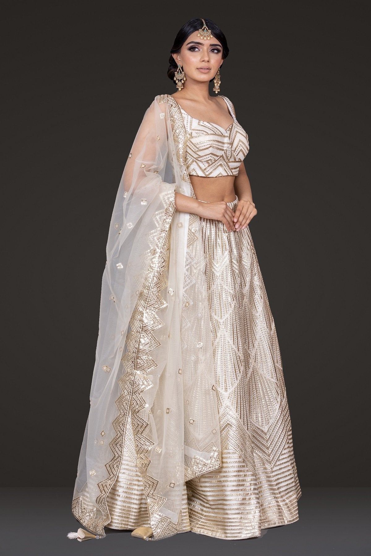 Ivory Leatherwork Skirt and top