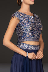 Indo-western Digital Printed top with flaired stylish pants